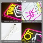 Tarot Cards Neon Sign, Pink LED Light for Room Wall Decor, Dimmable Switch, Acry... - Image 5