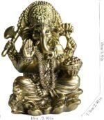 Ganesha Statue Hindu God Resin Figurine - Hand Painted Indian Elephant Deity Scu... - Image 3