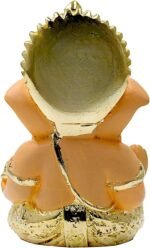 India Gold Plated Ceramic Pagdi Ganesh Idol Elegant Handcrafted Hindu God Statue... - Image 7