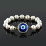 YASHEE Evil Eye With Freshwater Pearl Beaded Crystals Bracelet, Amulet Protectio... - Image 4