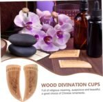 1pair Wooden Divination Cups Taoist Answer Cosplay Supplies for Rituals -Shape P... - Image 3