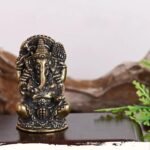 Brass Ganesha Figurine Decorative,Solid Copper Decorations,Small Metal Statue,Te... - Image 3