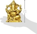 Gajamukha Ganesha Brass Statue (15.24 CM, 10.80 CM, 8.26 CM) Golden, Decorative ... - Image 5