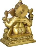 Gajamukha Ganesha Brass Statue (15.24 CM, 10.80 CM, 8.26 CM) Golden, Decorative ... - Image 6