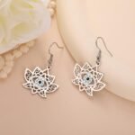Dreamtimes Evil Eye Earrings for Women Evil Eye Lotus Protection Pendant Earring... - Image 3