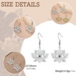 Dreamtimes Evil Eye Earrings for Women Evil Eye Lotus Protection Pendant Earring... - Image 6