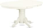East West Furniture AVKE7-LWH-W 7 Piece Dining Table Set Consist of an Oval Dini... - Image 4