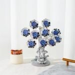 Evil Eye Flowers Lucky Tree with Silver Ganesha Hindu Elephant God Statue Home O... - Image 5