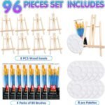 AROIC 96 PCS Painting Supplies Set with Easels, 8 PCS Wood Easels, 8 Packs of 80... - Image 3