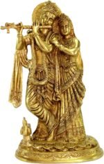 eSplanade Brass Radha Krishna Murti Idol Statue Sculpture - 12 inches | Pooja Id... - Image 3