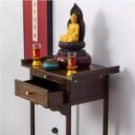 Bamboo Shrine Altar Table with Pull Out Board, Meditation Table with Storage, Pr... - Image 3