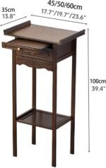 Bamboo Shrine Altar Table with Pull Out Board, Meditation Table with Storage, Pr... - Image 9