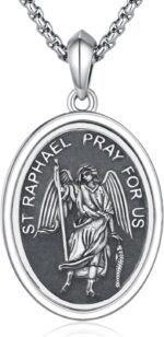925 Silver Silver Necklace Patron Saint Amulet Protection Pendant Religion Jewel... - Image 2