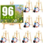 AROIC 96 PCS Painting Supplies Set with Easels, 8 PCS Wood Easels, 8 Packs of 80... - Image 2