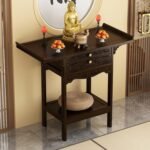 Altar Table with Drawer, Personal Altar Cabinet, Meditation Table with Pull-Out ... - Image 2