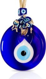 BCS Blue Evil Eye Decor Home Wall Hanging 4" Glass Handmade Turkish Nazar Amulet... - Image 2
