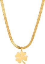 Celtic Good Luck Four Leaf Clover Necklace Irish Shamrock Shape Lucky Charm Pend... - Image 2