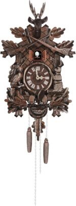 Cuckoo Clock German-Style Wooden with Pendulum - Battery Operated Forest Decor W... - Image 2