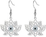 Dreamtimes Evil Eye Earrings for Women Evil Eye Lotus Protection Pendant Earring... - Image 2