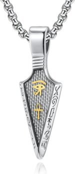 Eye of Horus Arrowhead Necklace Egyptian Protection Ankh Cross Amulet Pendant on... - Image 2