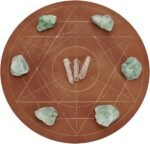 FINGERINSPIRE 10 inches Diameter Wooden Crystal Grid Board Round Sacred Geometry... - Image 2