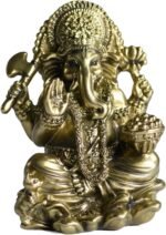Ganesha Statue Hindu God Resin Figurine - Hand Painted Indian Elephant Deity Scu... - Image 2