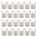 Housecret 24 Pack Warm White Unscented Clear Glass Filled Votive Candles. Hand P... - Image 2