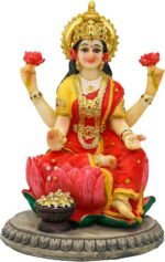 Indian Goddess Lakshmi Statue Figurine - 5.3”H Lakshmi Idols Statue Murti Laxmi ... - Image 2