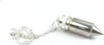 Jet Silver Plated Bullet Shape Metal Pendulum Healing Dowsing Agate Spiritual Re... - Image 2