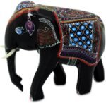 NOVICA Black Good Luck Rain Tree Wood Sculpture, 4.5" Tall 'Young Thai Elephant' - Image 2