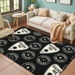 Ouija Board Creepy Seamless Spiritual Board Happy Halloween Area Rug Outdoor Pat... - Image 2