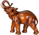 Pacific Giftware Feng Shui Wood Finish Lucky Elephant Figurine for Protection Fo... - Image 2