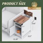 WLIVE White Farmhouse End Table for Living Room, Narrow Side Table with Charging... - Image 4