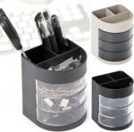 Multipurpose Pen Organizers with 3 Clear Rotatable Drawer, Easy Access Space Sav... - Image 9