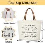 Canvas Tote Bag For Women, Thank God and Trust God Reusable Grocery Shoulder Bag... - Image 3
