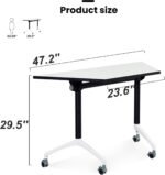 Folding Conference Table,Modular Conference Room Tables with Silent Wheels,Durab... - Image 3