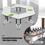 Folding Conference Table,Modular Conference Room Tables with Silent Wheels,Durab... - Image 5