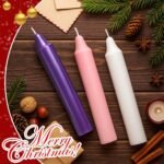 Patelai Set of 40 Pcs Advent Candles 5 Inch x 3/4 Inch Unscented Purple Pillar C... - Image 6