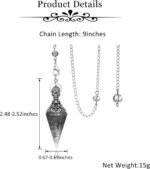 GEHECRST Natural Amethyst Healing Crystal Dowsing Pendulum Reiki Gemstone Chips ... - Image 5