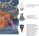 GEHECRST Natural Amethyst Healing Crystal Dowsing Pendulum Reiki Gemstone Chips ... - Image 6