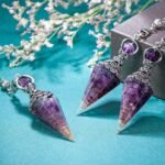 GEHECRST Natural Amethyst Healing Crystal Dowsing Pendulum Reiki Gemstone Chips ... - Image 7