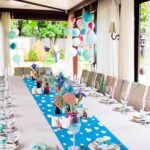 Oudain Cartoon Table Runner 13 x 72 Inch Blue Sky White Cloud Tablecloth Party S... - Image 5