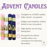 Dripless Advent Candles Set of 4 Handmade in Mexico - Advent Wreath Candles - Ve... - Image 3
