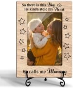 Mommy Picture Frame -He Calls Me Mammy, Birthday Gifts For New Mom, 4x6 Wooden P... - Image 2