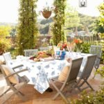 4 Pcs Blue and White Floral Tablecloths, Rectangular Flower Table Cover, Blue Wh... - Image 4