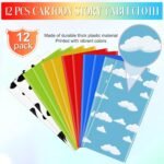 12 Pack Blue Sky and White Cloud Tablecloth Cartoon Story Mix Color Plastic Tabl... - Image 4