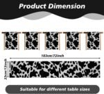 5 Pcs Cow Print Table Runner 13x72 in Linen Black and Gray Cow Print Tablecloth ... - Image 3