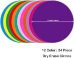 24 Dry Erase Circles Dots, Removable Dot Stickers Wall Decals for Home School Cl... - Image 7