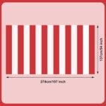 peony man 2 Pieces Red and White Striped Tablecloth Plastic Stripe Table Cover C... - Image 3