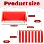 6 PCS Carnival Table Skirt Party Decorations,Red and White Striped Table Skirts,... - Image 3